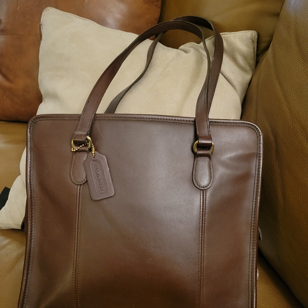 Coach Leather Zippered Tote - Picture 4 of 11